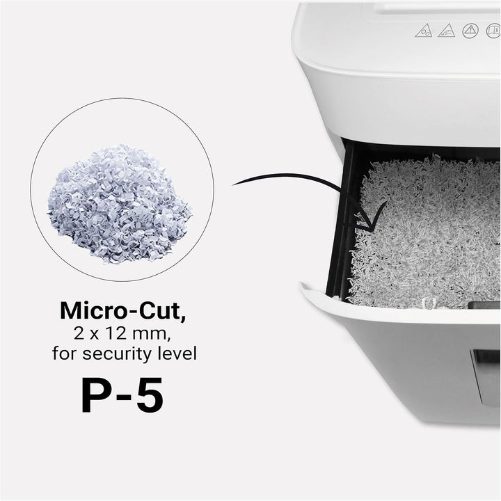 DESQ® Aktenvernichter Sicherheitsstufe P5 - Microcut (2500 Partikel/A4), 2 x 12 mm, 20 Liter, 10 min