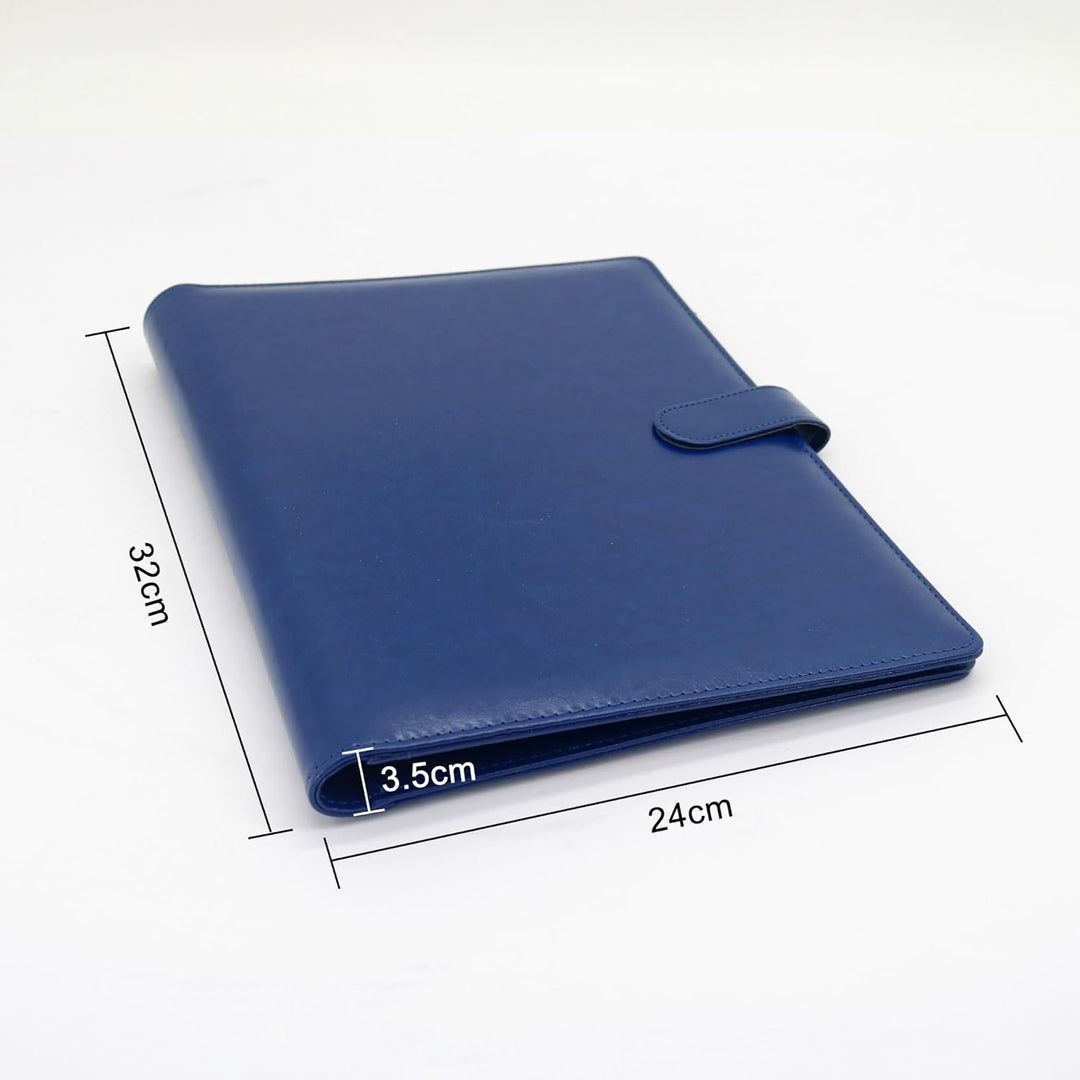 Schreibmappe 2 Ringbuch A4 Konferenzmappe Magnetischer Verschluss Wasserdicht Organizer Mappe Dokume