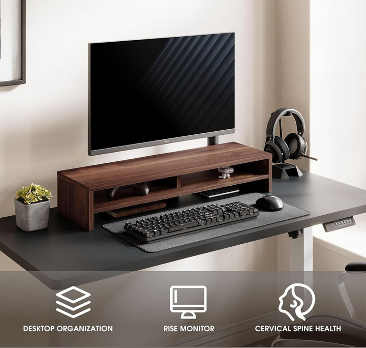 Fenge Dual Monitorständer Riser 2 Etagen Bildschirmständer für Computer PC Laptop Drucker TV, Schrei