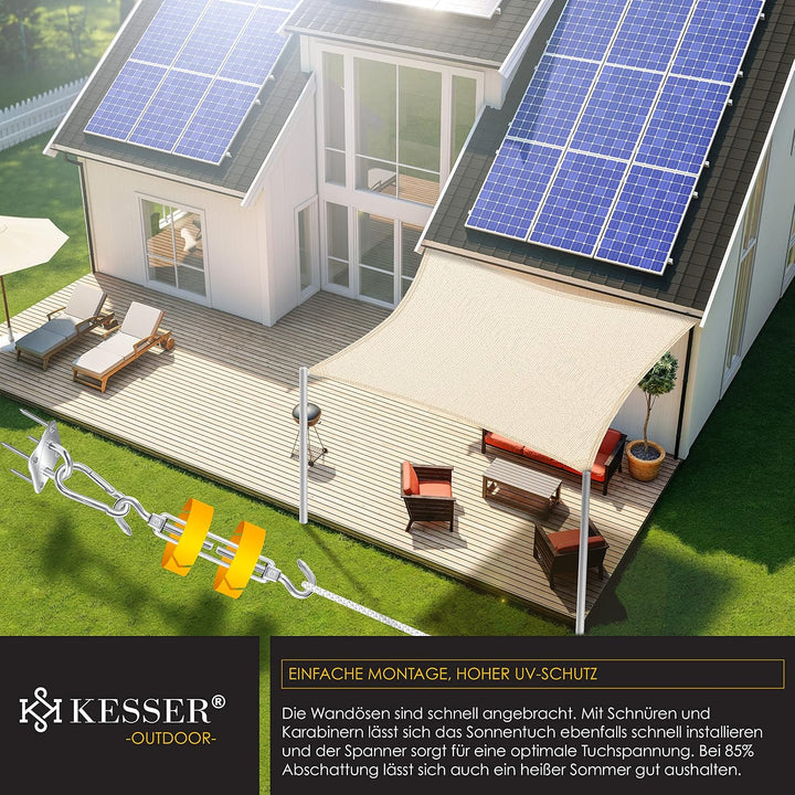 KESSER® Sonnensegel Sonnenschutz Windschutz | HDPE Gewebe | wasserabweisend &amp; windabweisend | Rechte