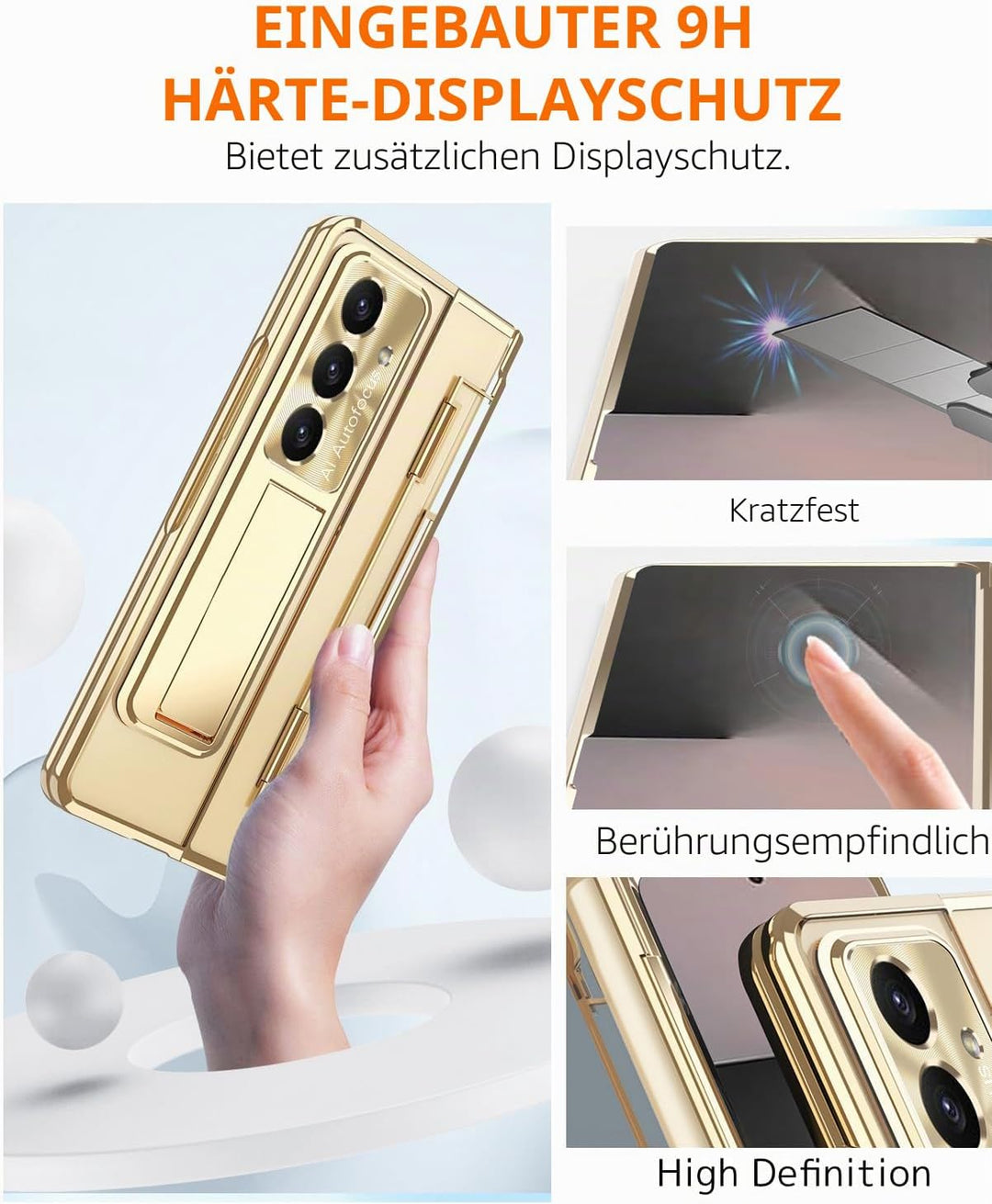 NINKI für Samsung Galaxy Z fold 7 Stand Hülle mit S Pen und Halter,4 in 1 Scharnierschutz Handyhülle