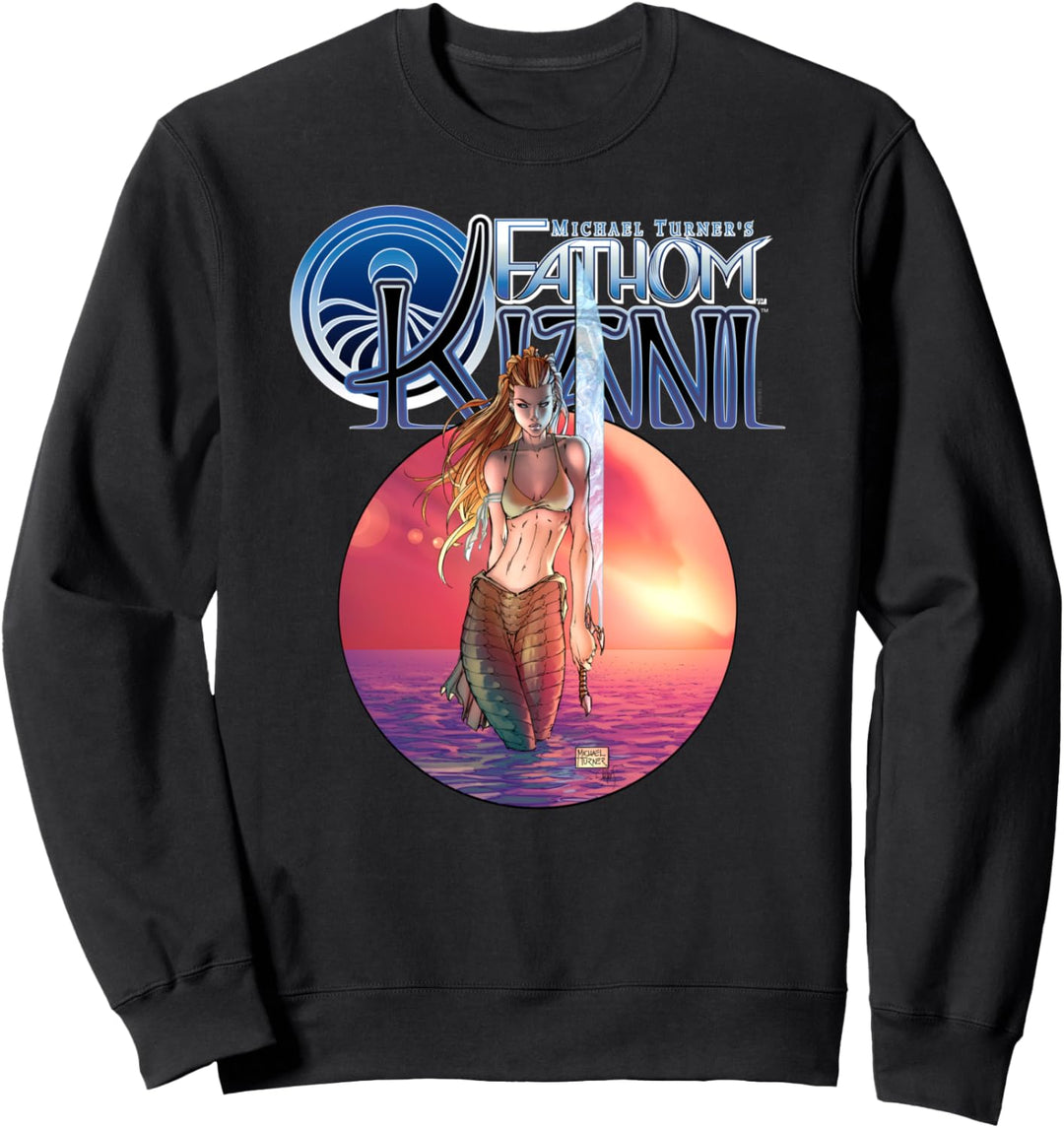 "Fathom" Kiani Red Sunset Circle Sweatshirt