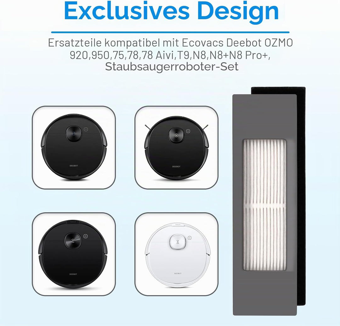 (6 Stück) HEPA Filter Compatible With Ecovacs DEEBOT OZMO N10 Plus T5 T8 T9 T8 AIVI Max 920 950 N5 N