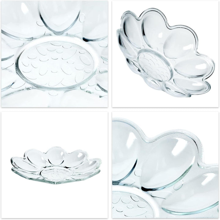 KADAX Eierteller aus Glas, ⌀ 21,5 cm, praktischer Teller für Eier, Eierhalter, robuste Eierablage, E