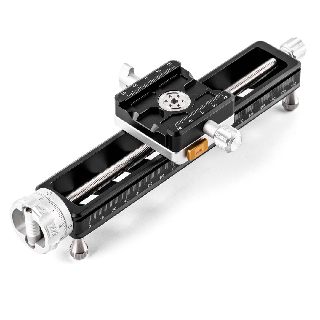 NiSi NM200S Makro Fokussierschiene - 360° Rotierbar Stabiler Makroschlitten/Makro Einstellschlitten/