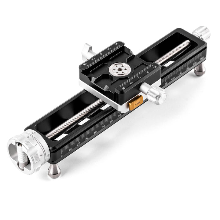 NiSi NM200S Makro Fokussierschiene - 360° Rotierbar Stabiler Makroschlitten/Makro Einstellschlitten/