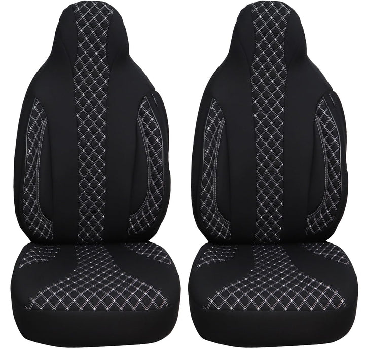 BREMER SITZBEZÜGE Mass Sitzbezüge Schonbezüge für Mercedes GLK X204 PL408 PL408 Schwarz/Weisse Naht,