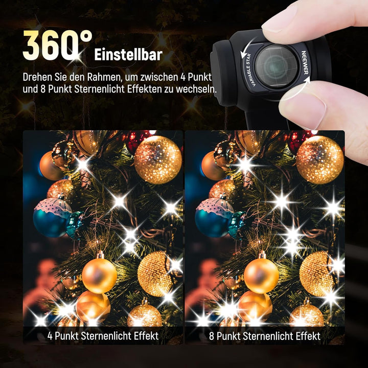 NEEWER Verstellbarer Sternfilter 4/8 Punkt kompatibel mit DJI Osmo Pocket 3 Creator Combo Zubehör, m