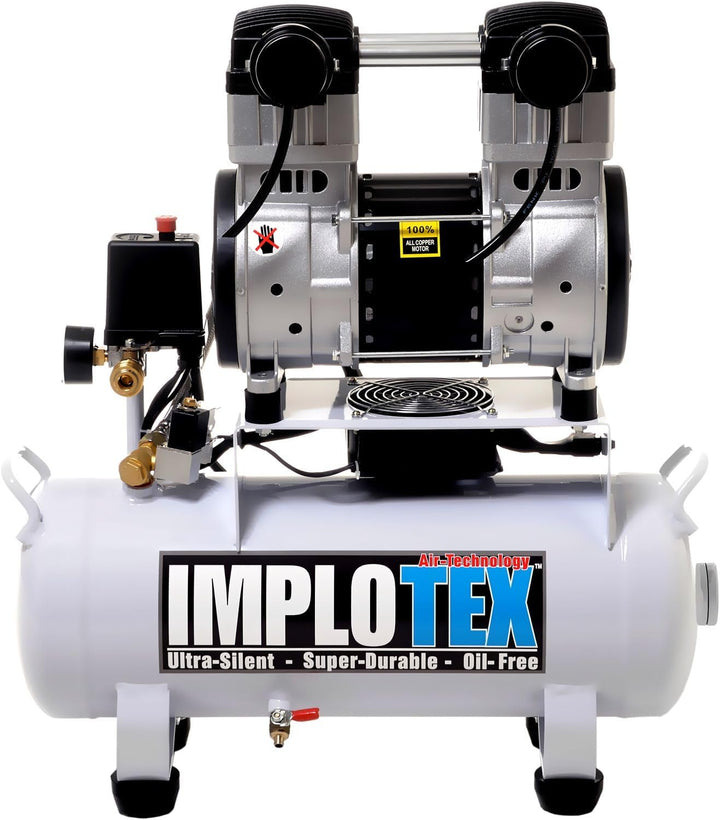 IMPLOTEX 1500W 2PS 18L Silent Flüsterkompressor Druckluftkompressor 60dB leise ölfrei flüster Kompre
