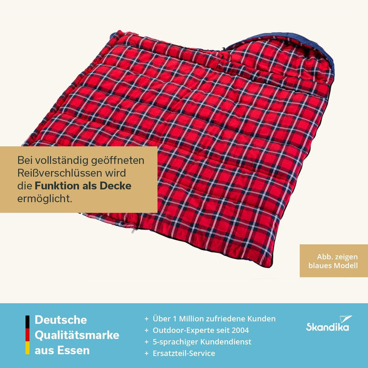 Skandika Dundee Junior Kinderschlafsack | Outdoor Camping Schlafsack für Kinder, Flanell-Innenfutter