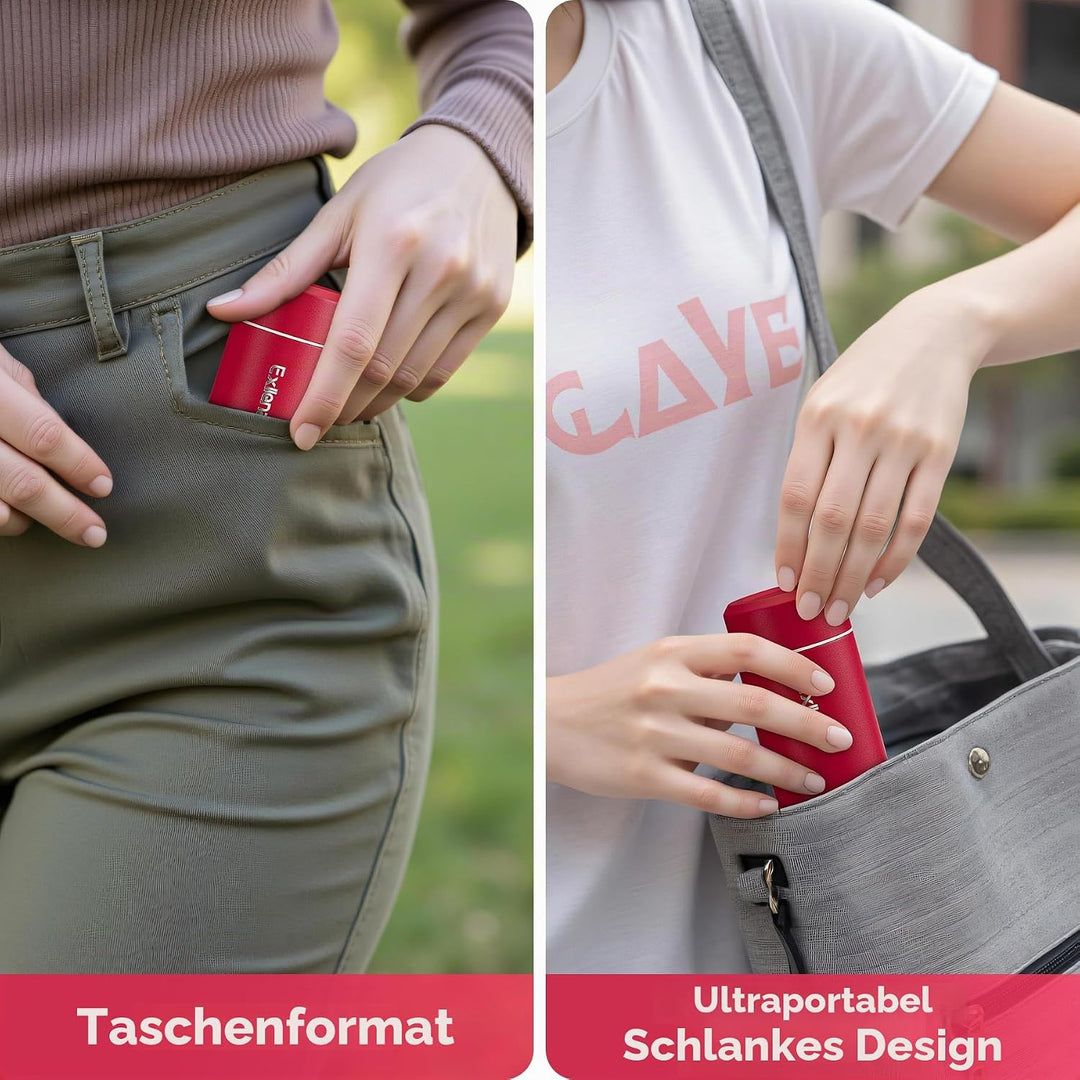 【Upgrade-Version】Exllena Mini Thermosflasche 250ml mit Edelstahl-Deckel, Trinkflasche Klein Doppelwa