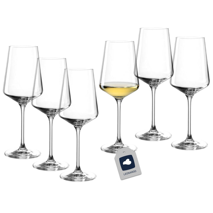 LEONARDO HOME PUCCINI Set 6 Rieslingglas, Glas, klar, 6 cm, 6 Rieslinggläser 400 ml, Rieslinggläser