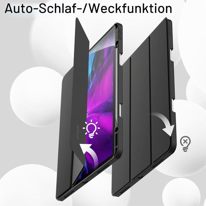 JETech Hülle für iPad Pro 12,9 Zoll (Modell 2020/2018, 4./3. Generation) mit Stifthalter, Pencil Auf
