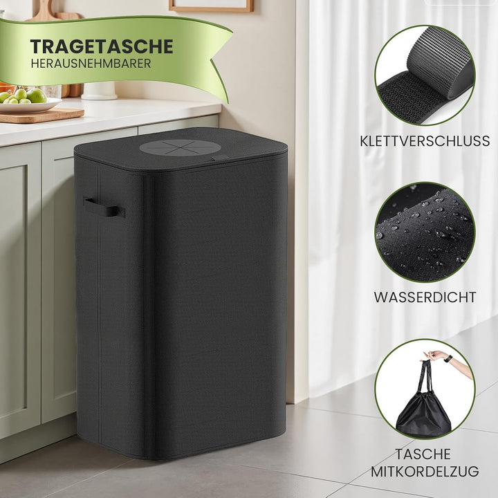 110L Gross Pfandflaschen Sammelbehälter mit Deckel & Tragetaschen,pfandflaschen behälter,Leergut sam
