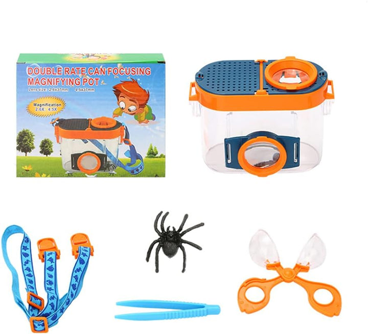 Forscherset für Kinder Insekt Viewer Box 4.5X Lupe Insekten Sammelbox Kinder Insekten Dose Draussen
