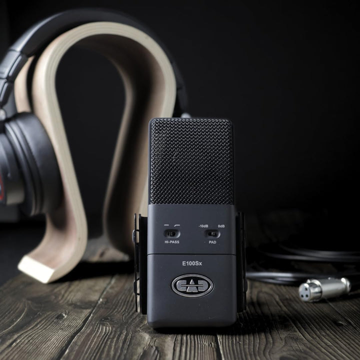CAD Audio E100SX Superniere Kondensatormikrofon mit grosser Membran, Schwarz E100SP - Studio-Pack, E