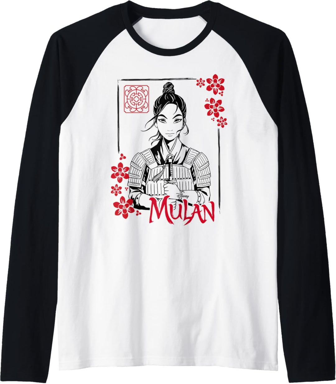 Disney Mulan Live Action Mulan Floral Ink Portrait Raglan