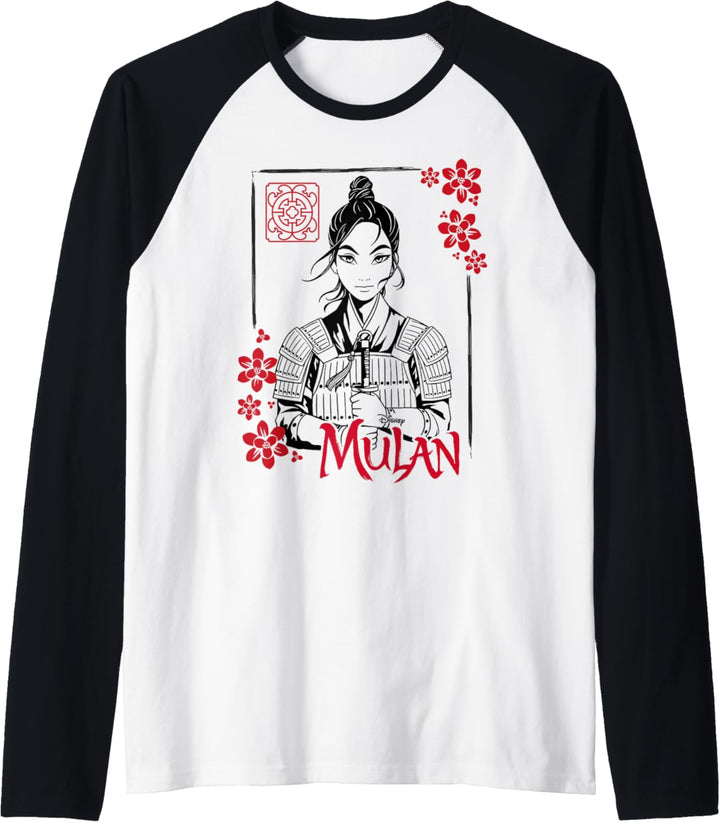 Disney Mulan Live Action Mulan Floral Ink Portrait Raglan