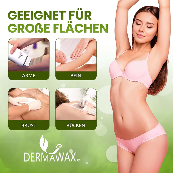 DERMAWAX 6x 100 ml Roll-On Wax Nachfüllset - Warmwachs für empfindliche Haut- ideal für Achseln Bein