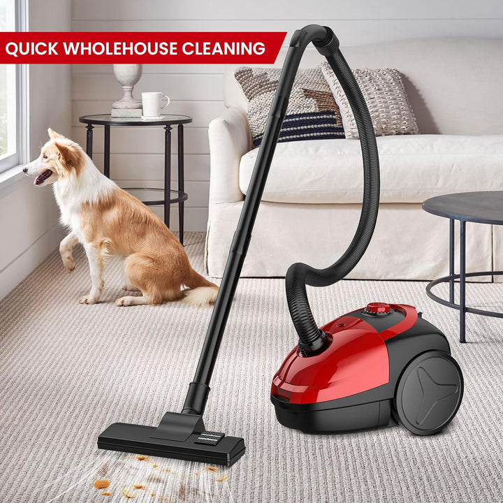 Staubsauger, 2000W Compact Staubsauger mit Beutel, Bodenstaubsauger mit HEPA Filtersystem, 4.5m Akti