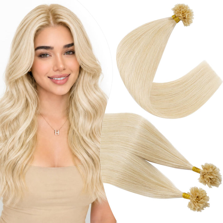 Echthaar Bonding Extensions Haarverlängerung Glatt U Tip Keratin Haar 100 Strähnen 50g (0.5g/1pcs) 4