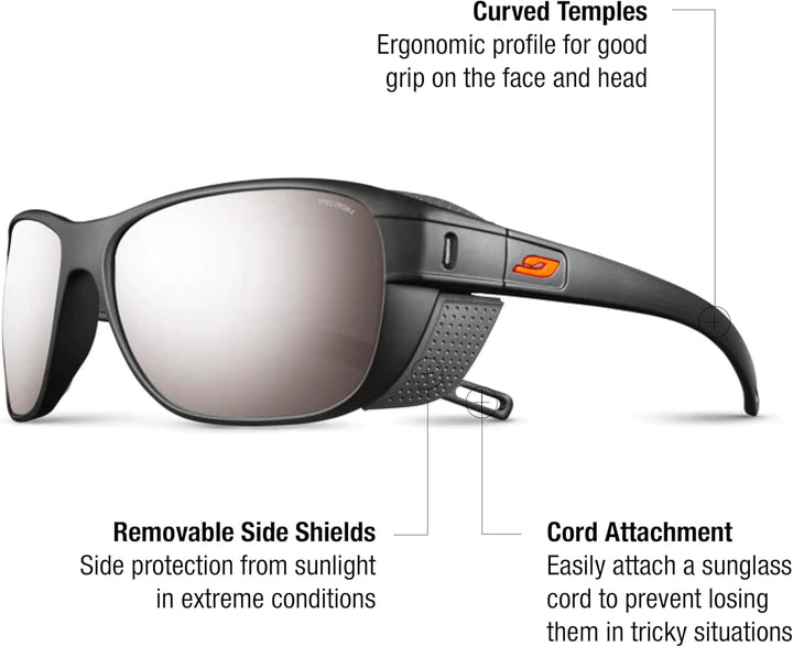 Julbo Unisex Camino Sonnenbrille Einheitsgrösse Schwarz / Orange, Einheitsgrösse Schwarz / Orange