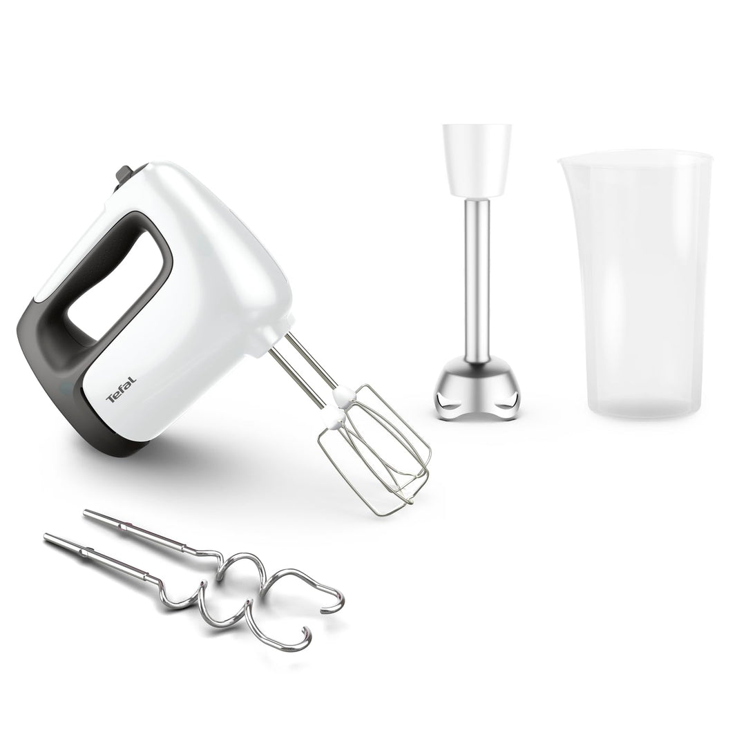 Tefal HT462138 Prep'Mix+ Handmixer| Ideal Für Leichte Und Zähe Zubereitungen| Leistungsstarker 500-W