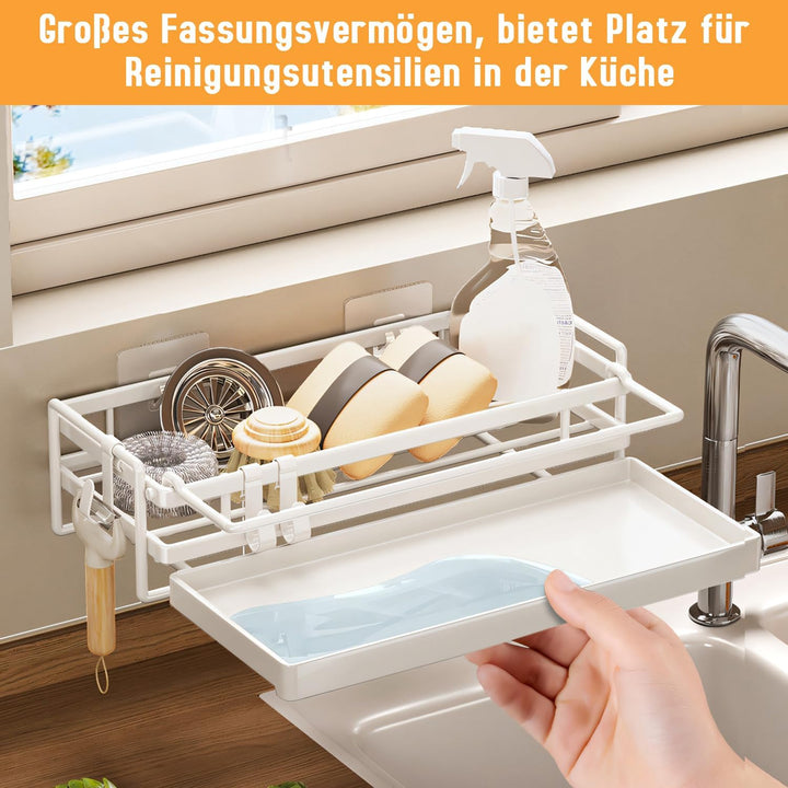 Spülbecken Organizer Küchen Organizer mit Spültuchhalter- Hängend, Kohlenstoffstahl für Spüle, Spülm