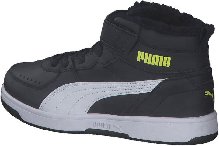 PUMA Rebound Joy FUR Jr Unisex Kinder Sneaker gefüttert 375477 Schwarz 28 EU Parisian Night Puma Whi