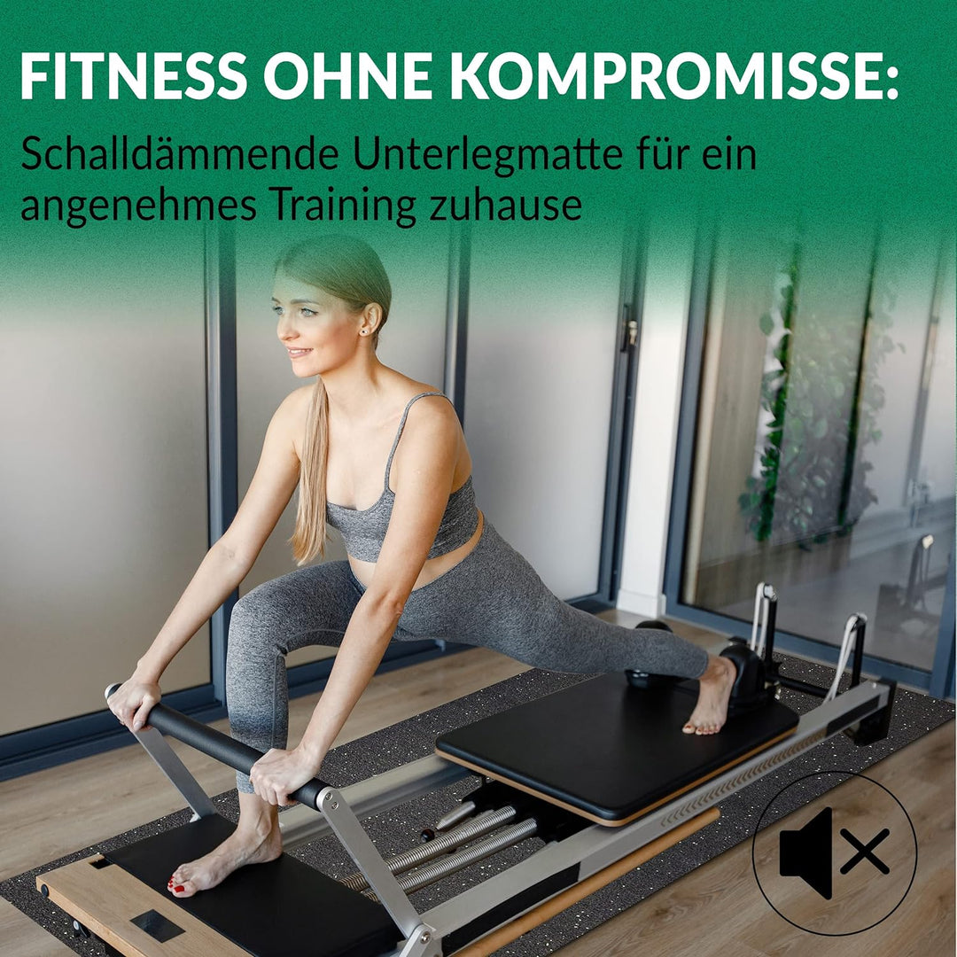 60 cm x 150 cm, 0,6 cm Unterlegmatte für Fitnessgeräte Erhöhte Stabilität Robuster Fussbodenschutz R