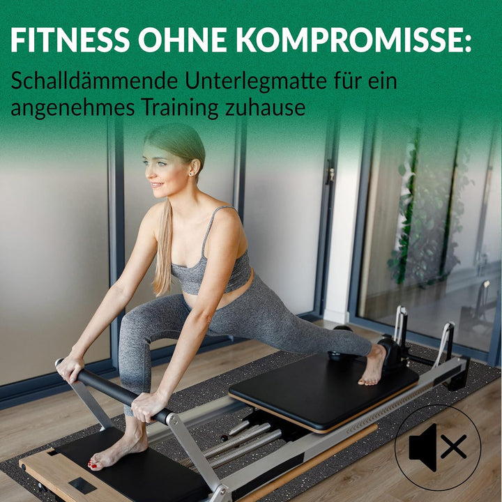 60 cm x 150 cm, 0,6 cm Unterlegmatte für Fitnessgeräte Erhöhte Stabilität Robuster Fussbodenschutz R