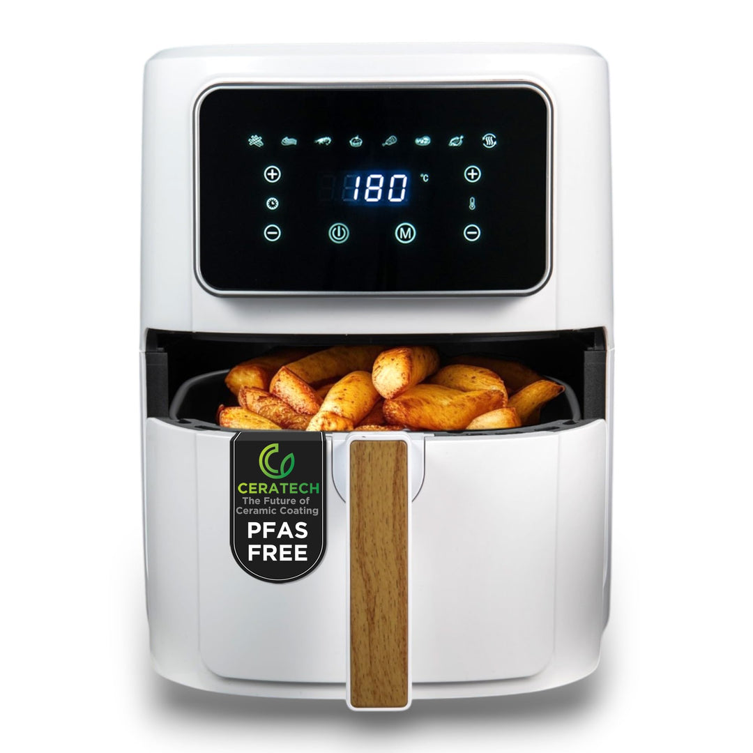 BERGNER NATURALLY - PFAS-Freie Heissluftfritteuse 1800W 6.9L - 8 Kochprogramme - Air Fryer mit Keram