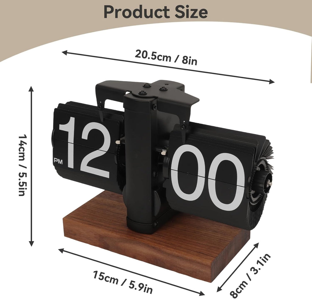 Cyrank Flip Clock Schreibtisch, Retro Digital Flip Down Clock Flip Digitaluhr Mechanische Uhr Flip C