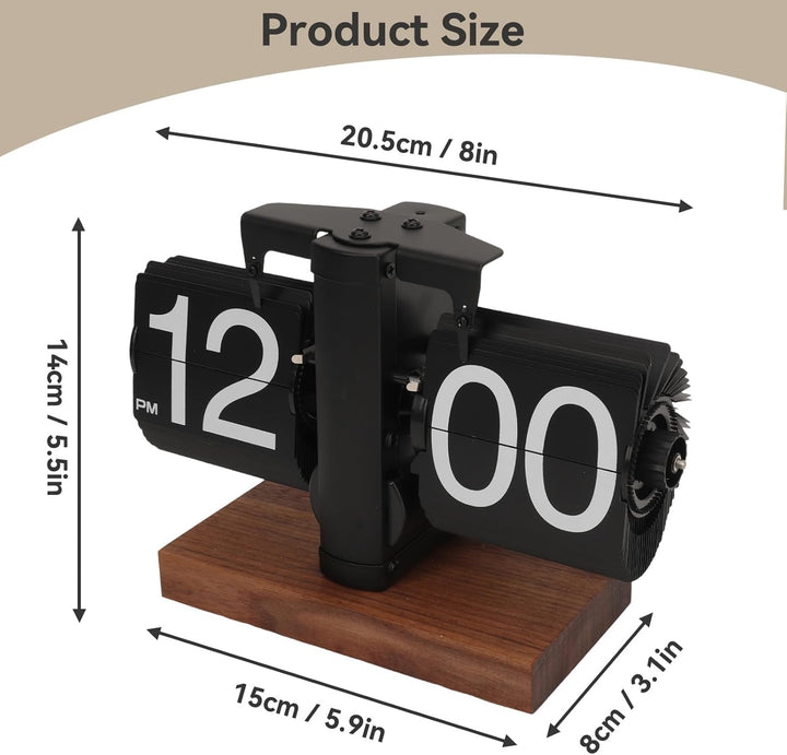 Cyrank Flip Clock Schreibtisch, Retro Digital Flip Down Clock Flip Digitaluhr Mechanische Uhr Flip C