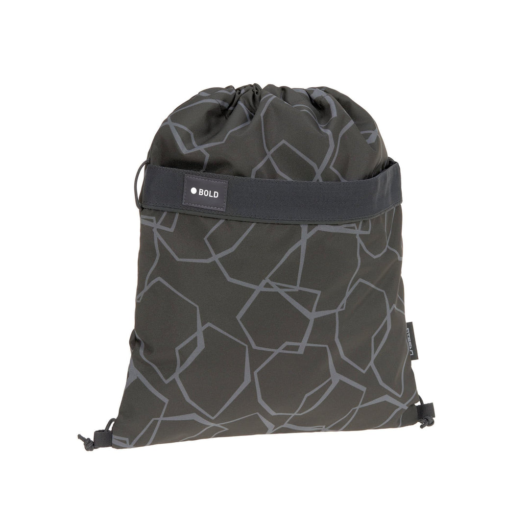 Bold Lässig Kinder Turnbeutel Sportbeutel mit Rucksackfunktion/School String Bag Bold Edges Grey Gra