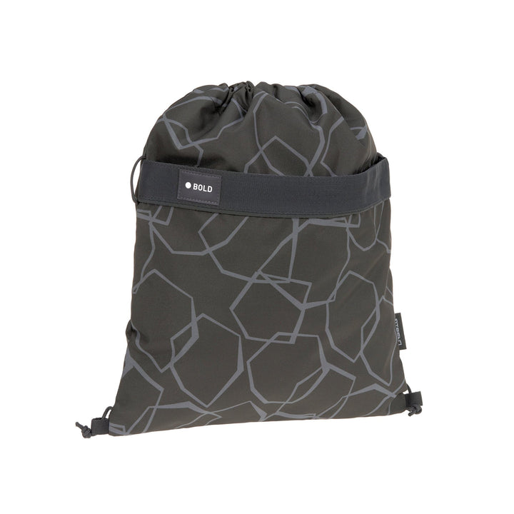Bold Lässig Kinder Turnbeutel Sportbeutel mit Rucksackfunktion/School String Bag Bold Edges Grey Gra