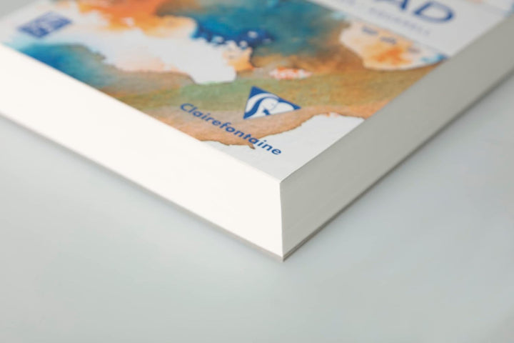 Clairefontaine 975721C - Packung mit 3 Aquarellblöcken Goldline Aquapad A4 geleimt, 50 Blatt weiss 3