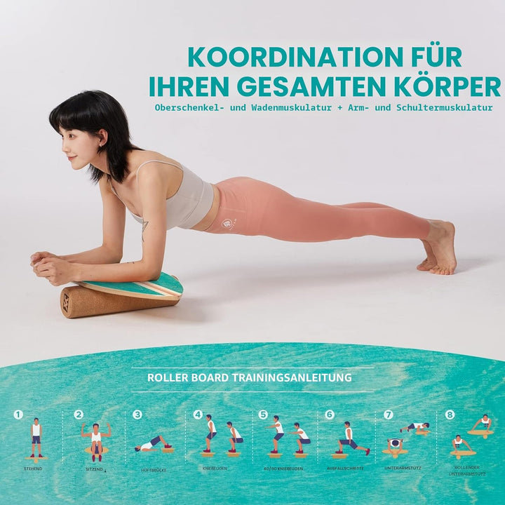 XCMAN Surf Balance Board Trainer Mit Rolle - Stabilitätstrainer Für Erwachsene Und Kinder, Zum Surfe