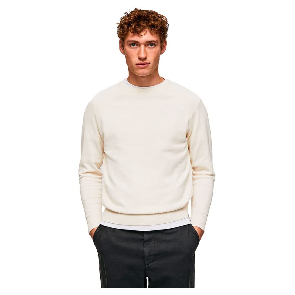 Pepe Jeans Herren James Crew Long Sleeves Knits L Beige (Ivory), L Beige (Ivory)