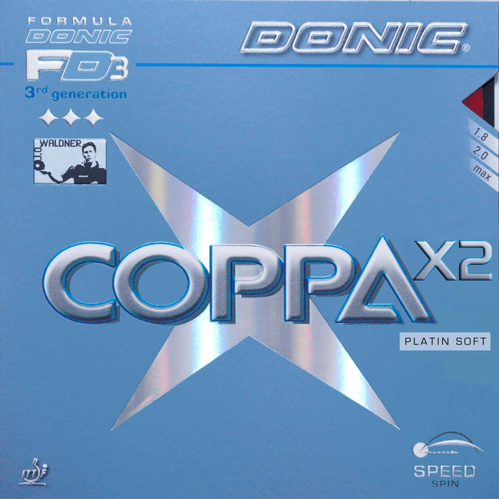 Donic Belag Coppa X2 Platin Soft rot 2,0 mm, rot 2,0 mm