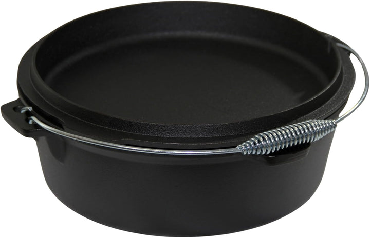 Dutch Oven Set Gusseisen 1,8L-13,6L – Feuertopf mit Deckelheber, Schmortopf mit & ohne Füsse, Schlit