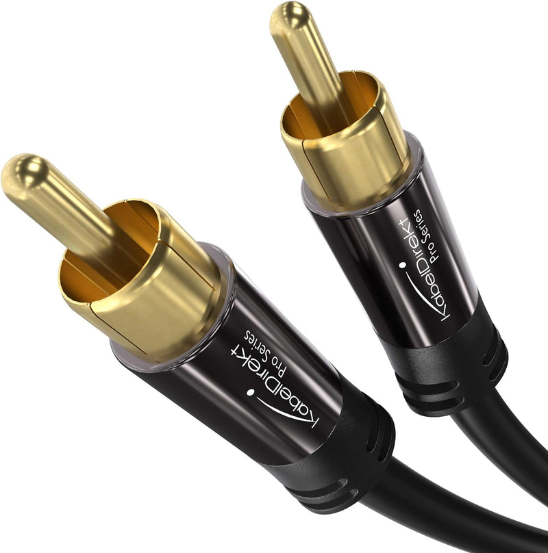 KabelDirekt – 7,5 m – Cinch-Subwoofer-Kabel, 1 Cinch auf 1 Cinch, Audio/Digital/Video (Koax-Kabel, R