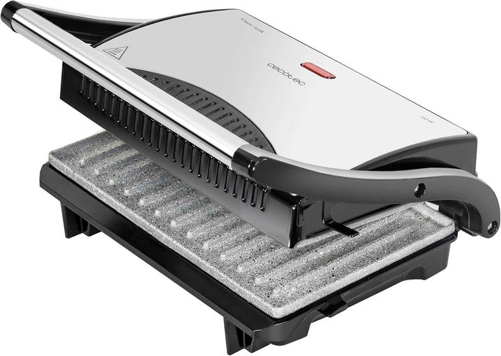 Cecotec Rock'nGrill Elektrogrill mit Grill, 700W, Oberfläche 23 x 14,5 cm, Antihaftbeschichtung, PTF