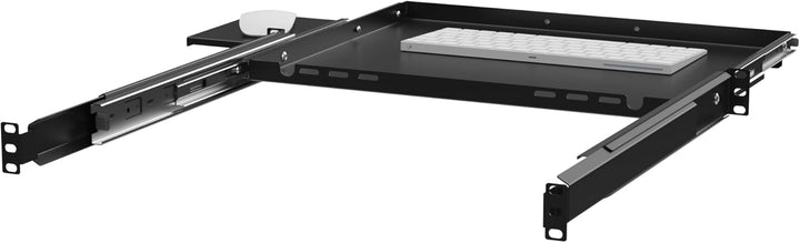 19" Ausziehbarer Regalboden für Tastatur und Maus, 350mm, schwarz RSR19-1U-350B-KM