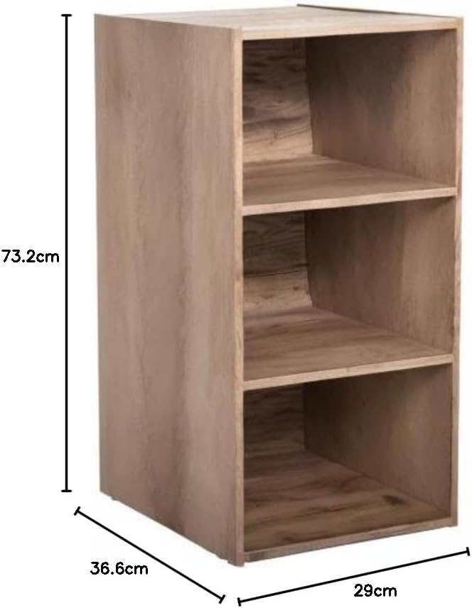 Iris Ohyama, Bücherregal, Beistellmöbel, 3 feste Regale,Design, Modular, Büro, Schlafzimmer, Wohnzim