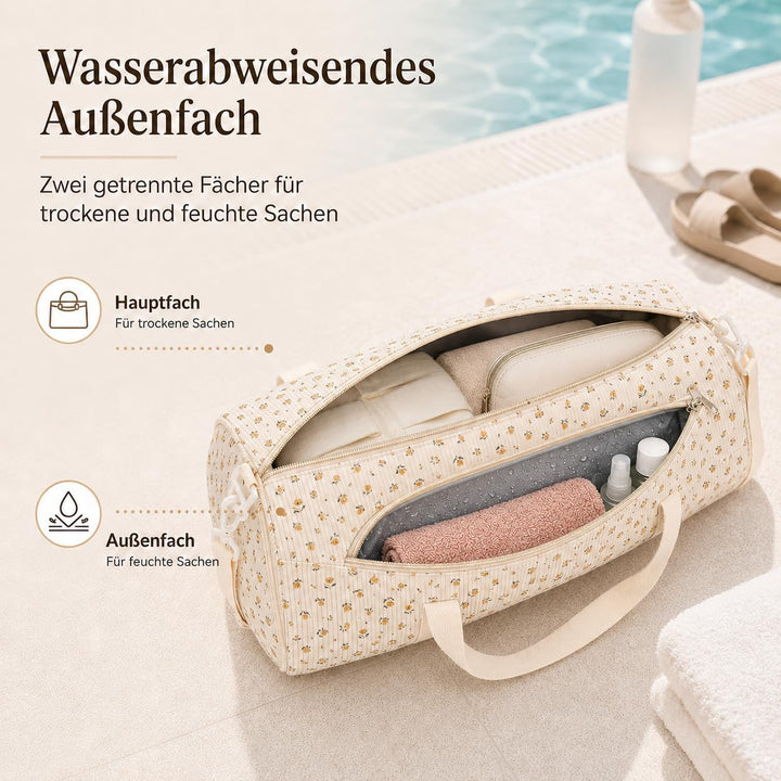LOIDOU Sporttasche Reisetasche Damen Fitnesstasche mit grossem Schuhfach Nassfach Sport Travel Bag T