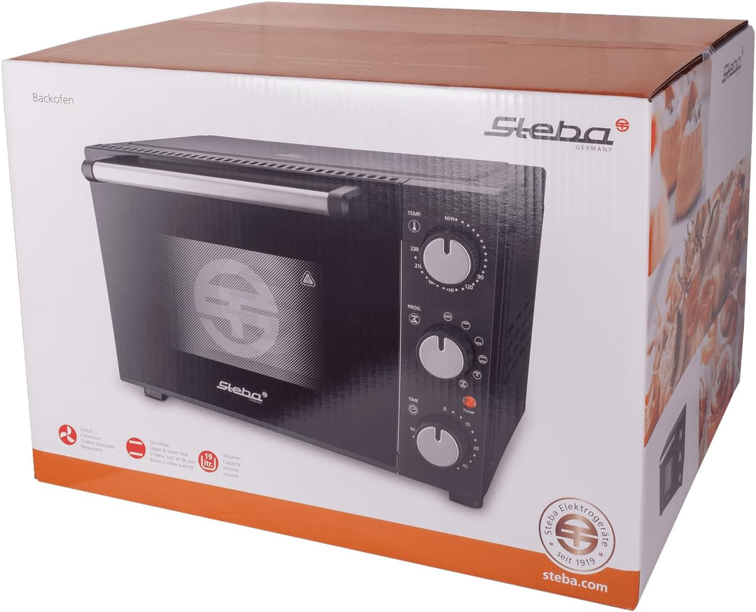 Steba Backofen KB M19 mit wirksamer Geh?useisolation f?r geringe Oberfl?chentemperatur, 19L Innenrau