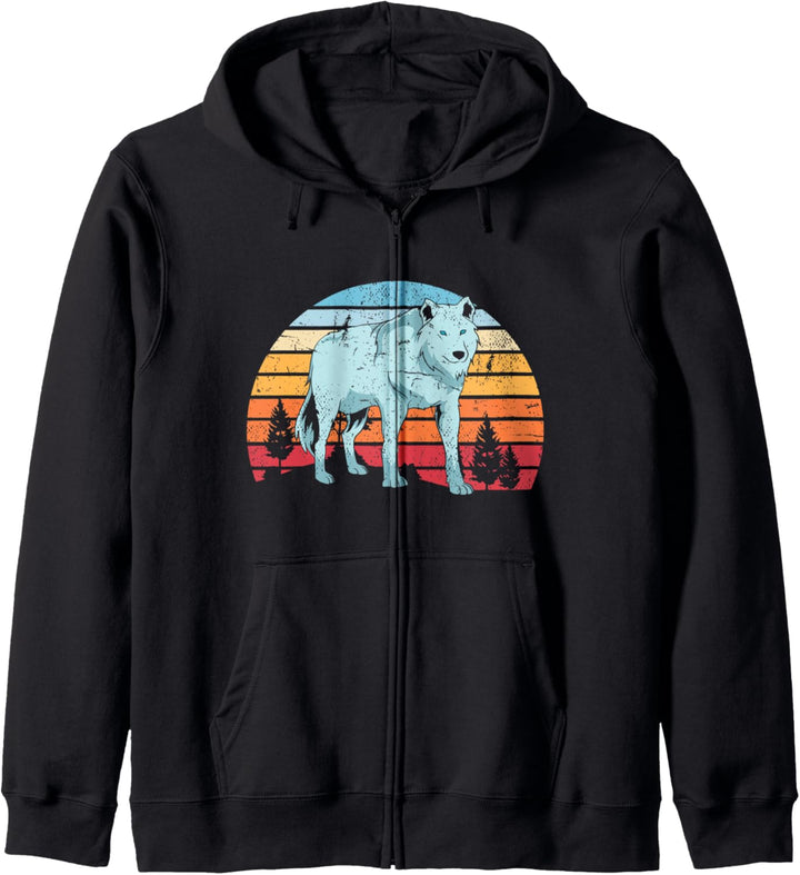 Retro Wolf Kapuzenjacke