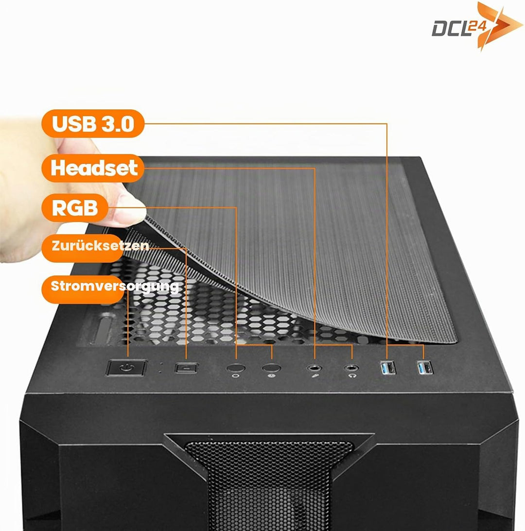 dcl24 Gaming PC Ryzen 7 5800X, RTX5060 8GB - 1000GB SSD, 32GB DDR4, Desktop PC mit 8x4.7 GHz, Spiele