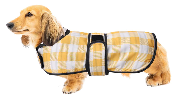 Geyecete Hunde Regenmantel,Einstellbar Wasserdicht Hundejacke für Dackel,Regenmantel mit reflektiere